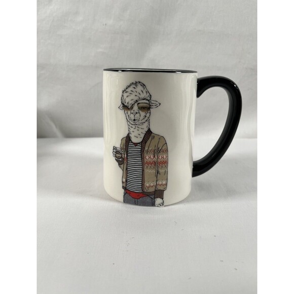 New Hipster Animal Coffee Mug Goat Sheep Stoneware 518ml 17.5 oz - Picture 1 of 6
